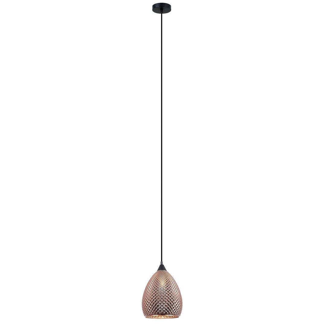 Rictus Glass Pendant Light, Ellipse, Copper