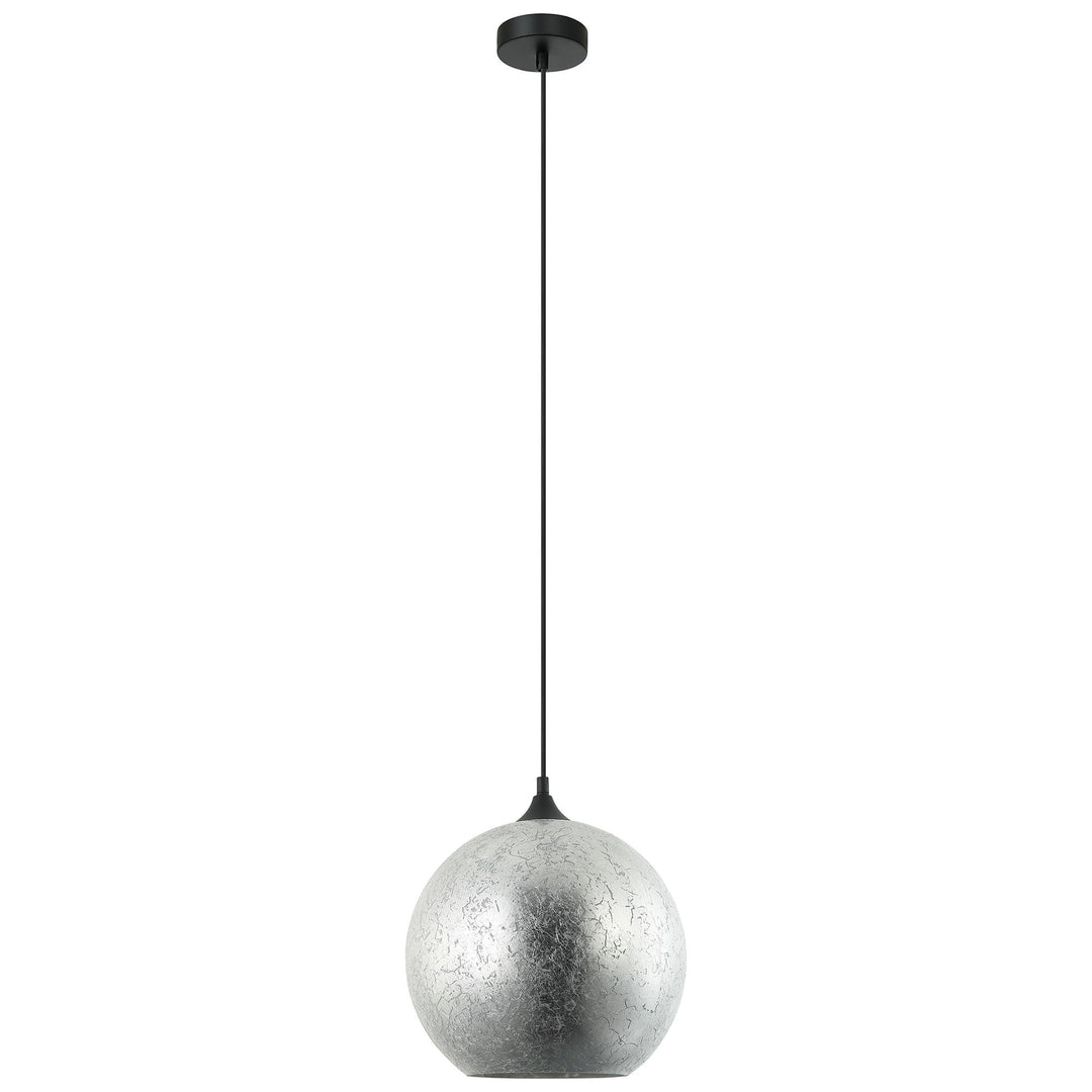 Roche Glass Pendant Light, Satin Chrome
