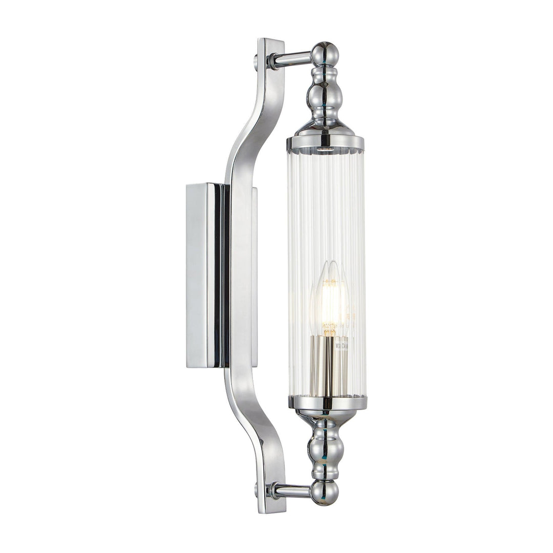 Rodillo Glass & Iron Wall Light, Chrome