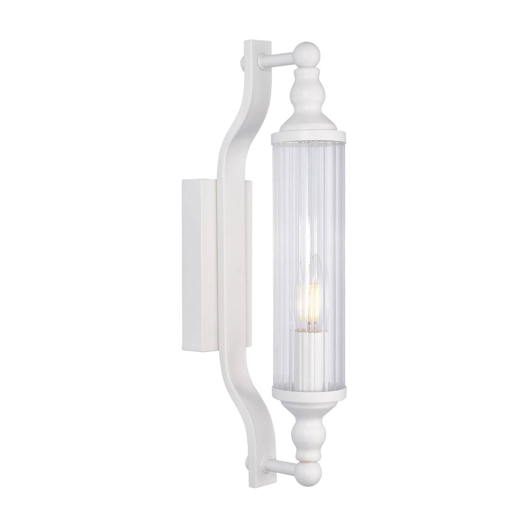 Rodillo Glass & Iron Wall Light, White