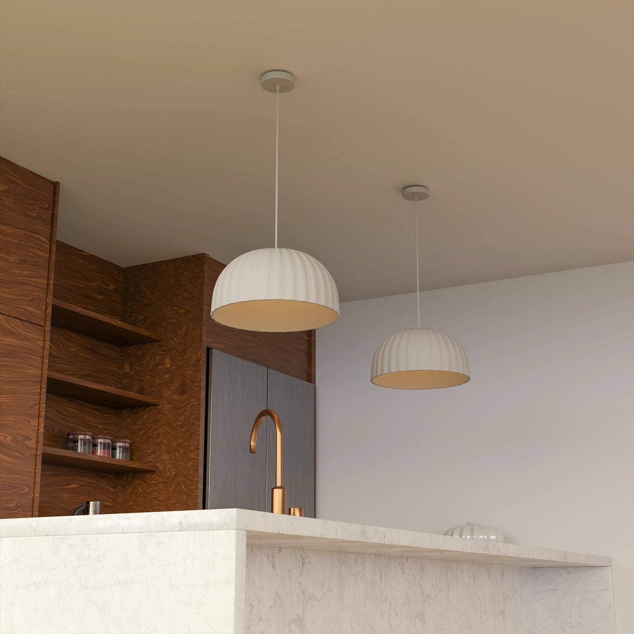 Rachis Modern Minimalist Fluted Dome Pendant - Dubbo Lighting Centre