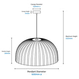 Rachis Modern Minimalist Fluted Dome Pendant - Dubbo Lighting Centre