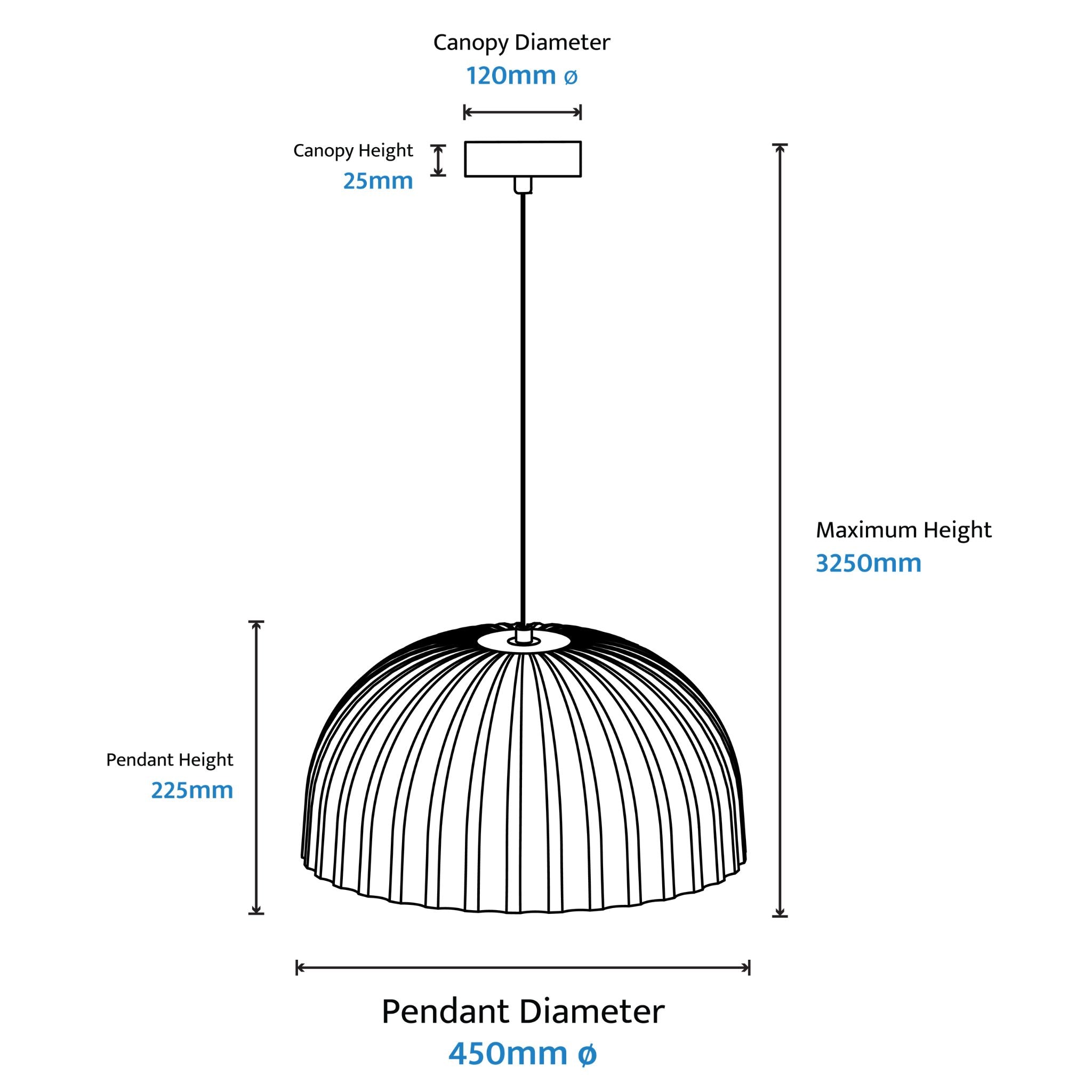 Rachis Modern Minimalist Fluted Dome Pendant - Dubbo Lighting Centre