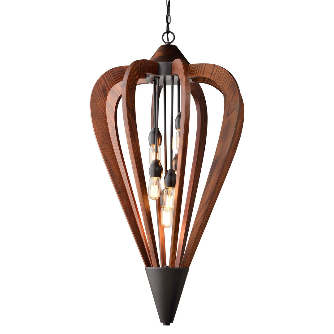 Senorita Wooden Frame Pendant Light, Large, Cherrywood