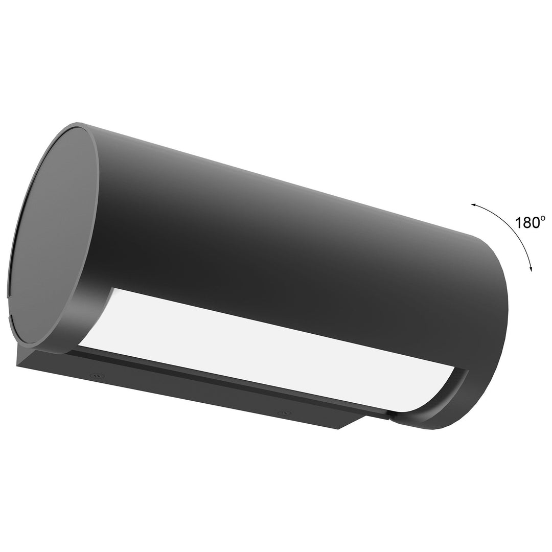 Sombra IP65 Exterior LED Adjustable Eyelid Wall Light, Dark Grey