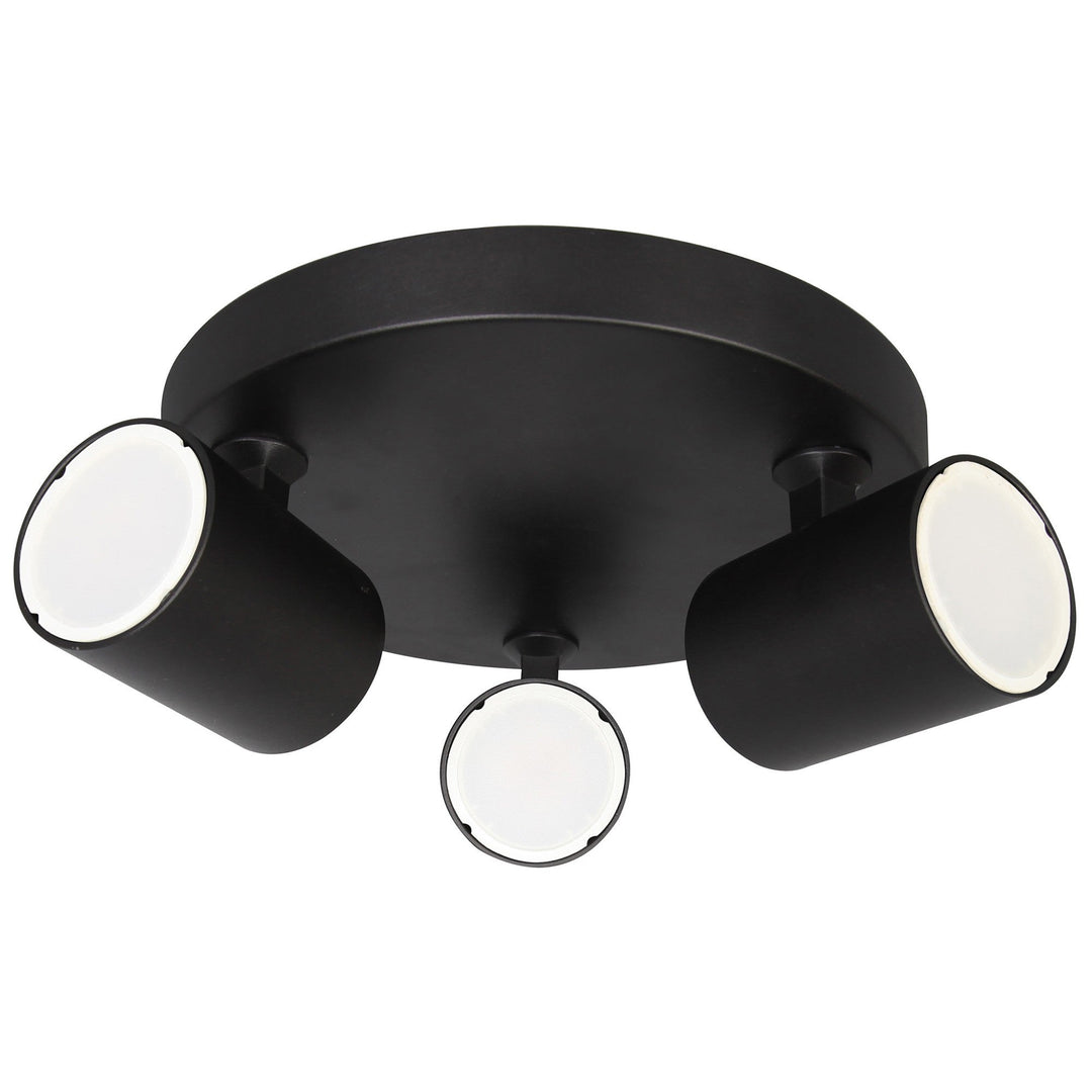 Speed Metal Round Base Spotlight, 3 Light, GU10, Black