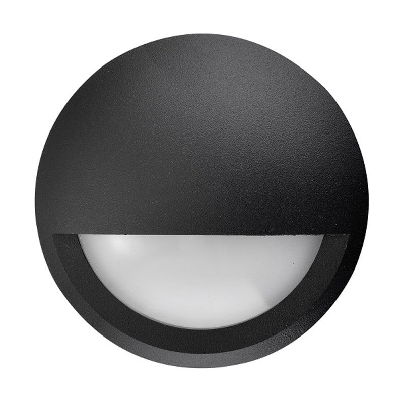 Pala IP65 Exterior LED Surface Mounted Eyelid Step Light, 240V, Black