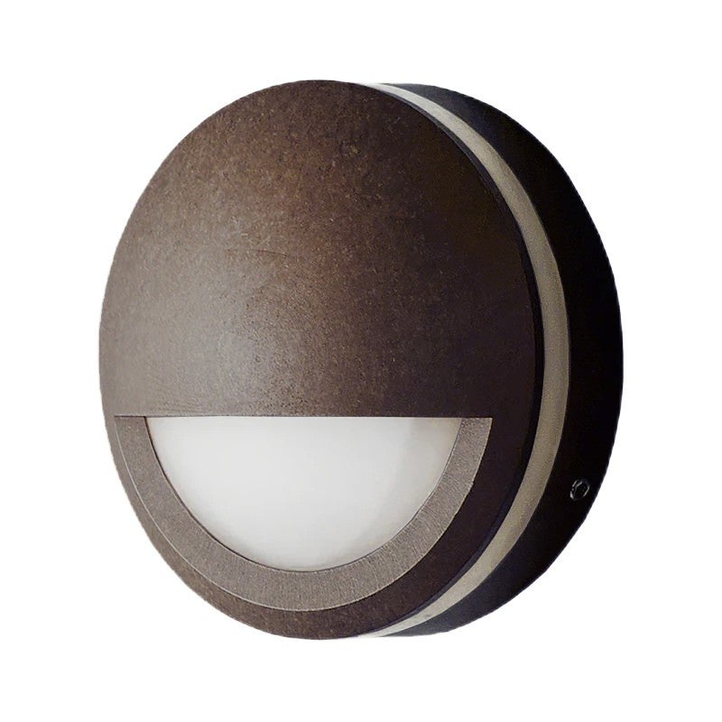 Pala IP65 Exterior LED Surface Mounted Eyelid Step Light, 12V, Aged Brass