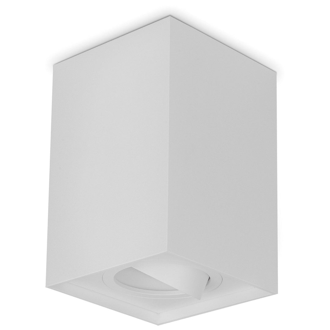 Wilding II Surface Mount Downlight, Gimbal, GU10, Square, White