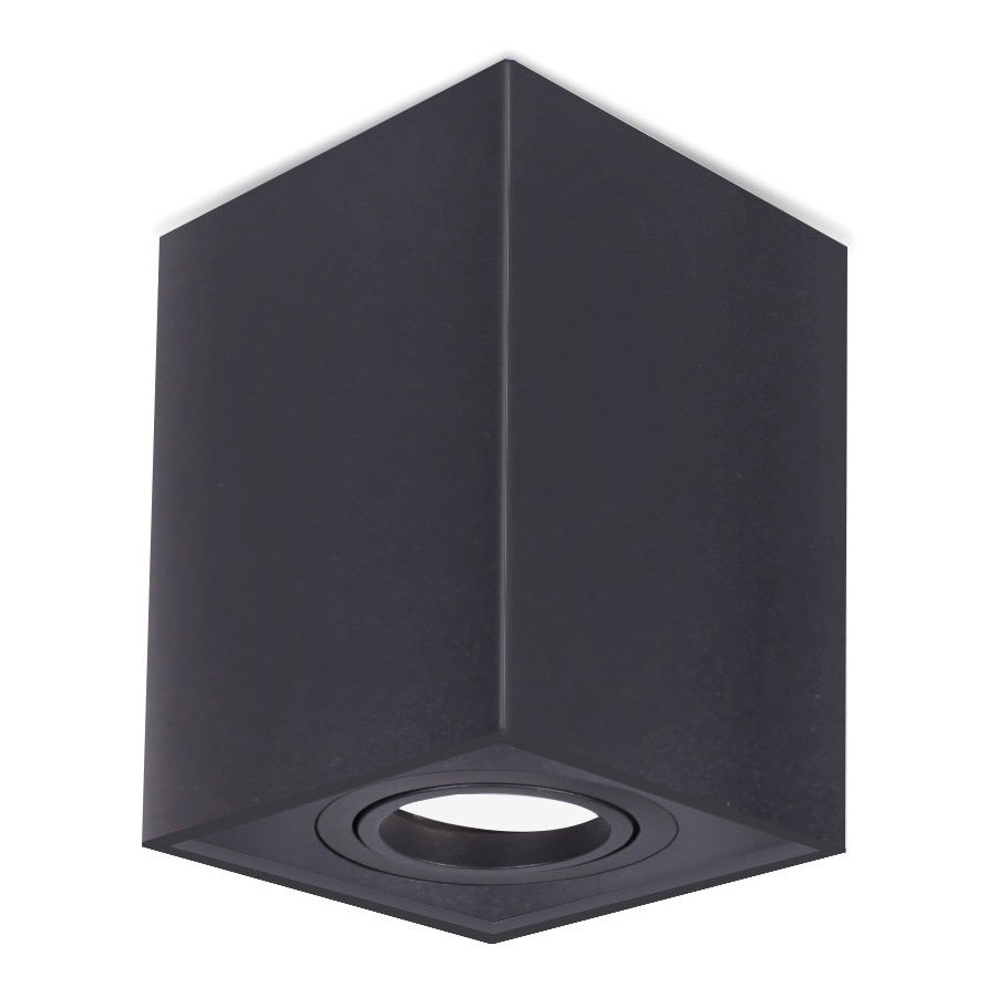 Wilding II Surface Mount Downlight, Gimbal, GU10, Square, Black