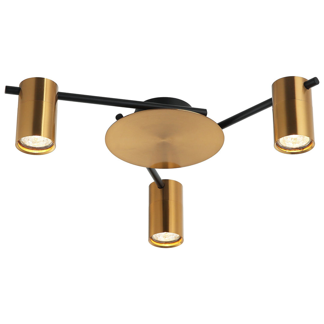 Tache Aluminium Batten Fix Ceiling Light, 3 Light, Antique Brass
