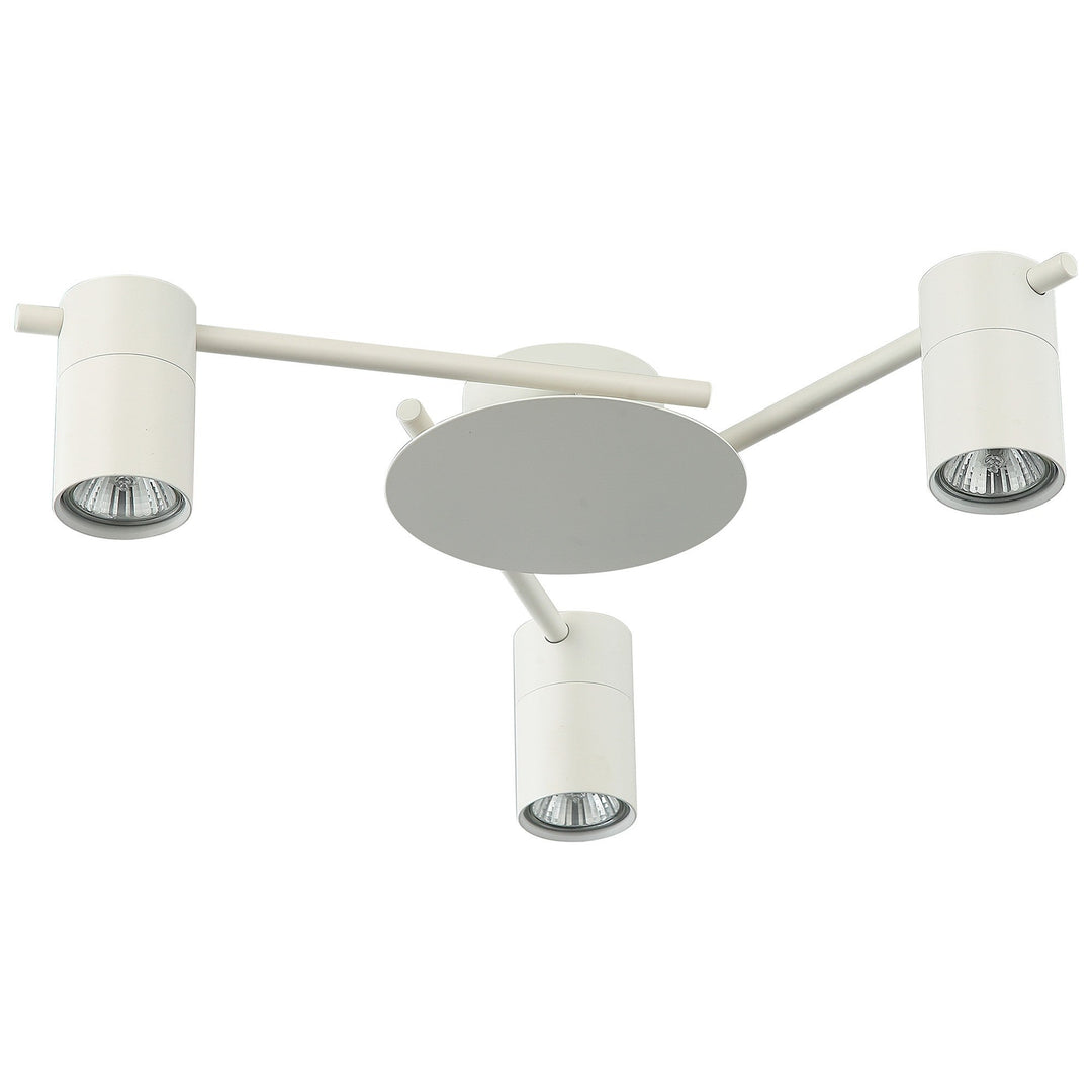 Tache Aluminium Batten Fix Ceiling Light, 3 Light, White