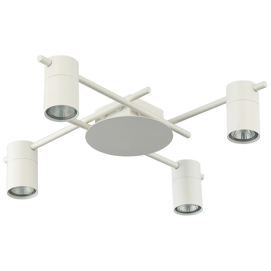 Tache Aluminium Batten Fix Ceiling Light, 4 Light, White