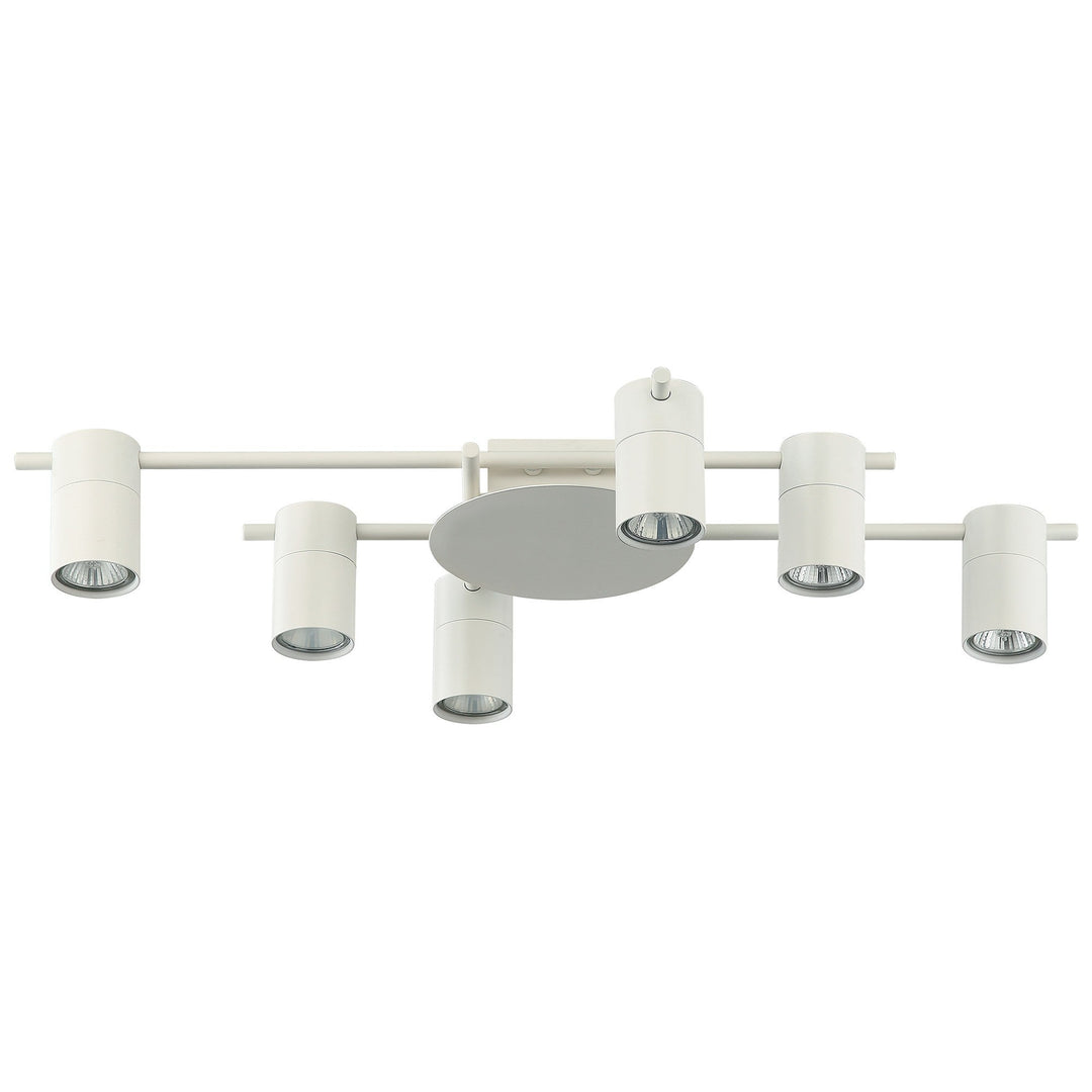 Tache Aluminium Batten Fix Ceiling Light, 6 Light, White