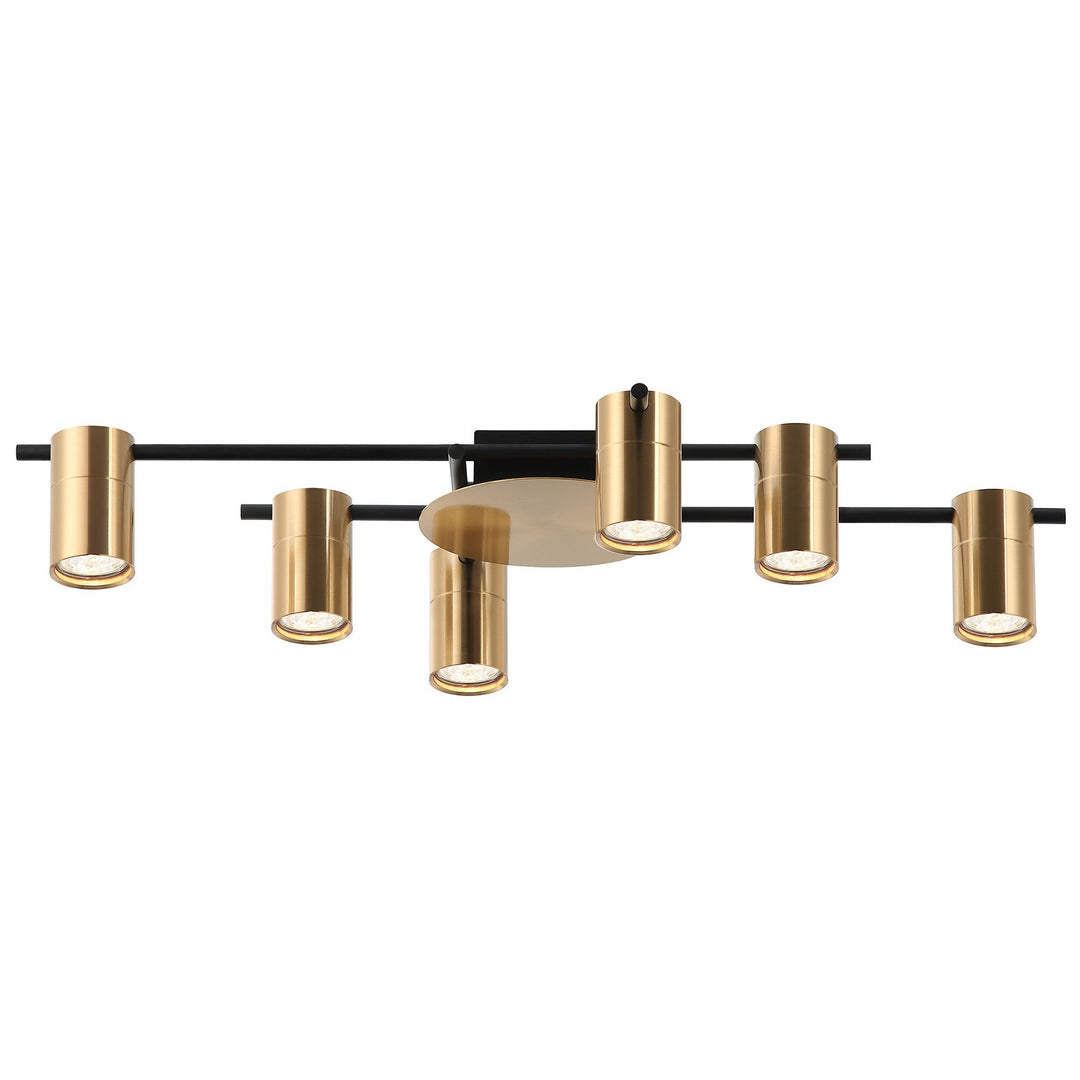 Tache Aluminium Batten Fix Ceiling Light, 6 Light, Antique Brass