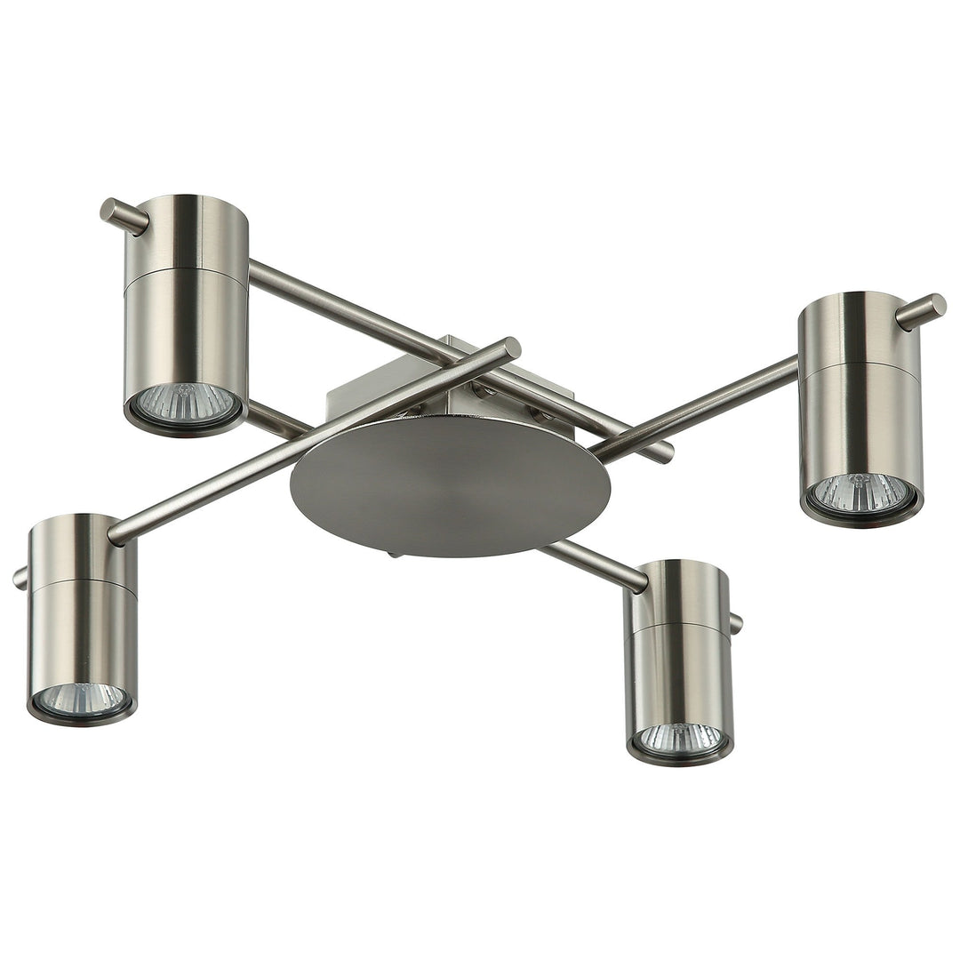 Tache Aluminium Batten Fix Ceiling Light, 4 Light, Chrome