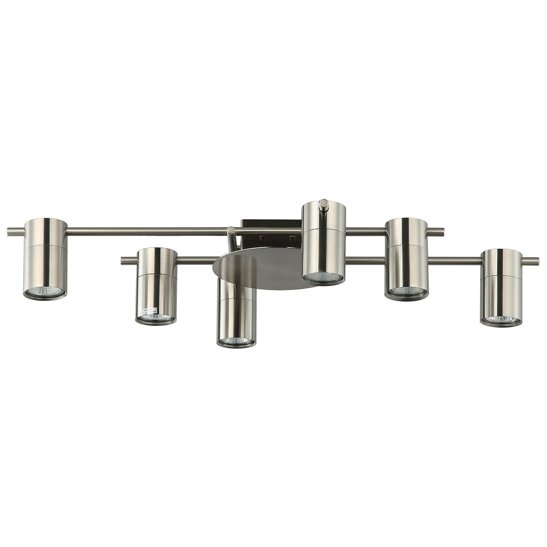 Tache Aluminium Batten Fix Ceiling Light, 6 Light, Chrome