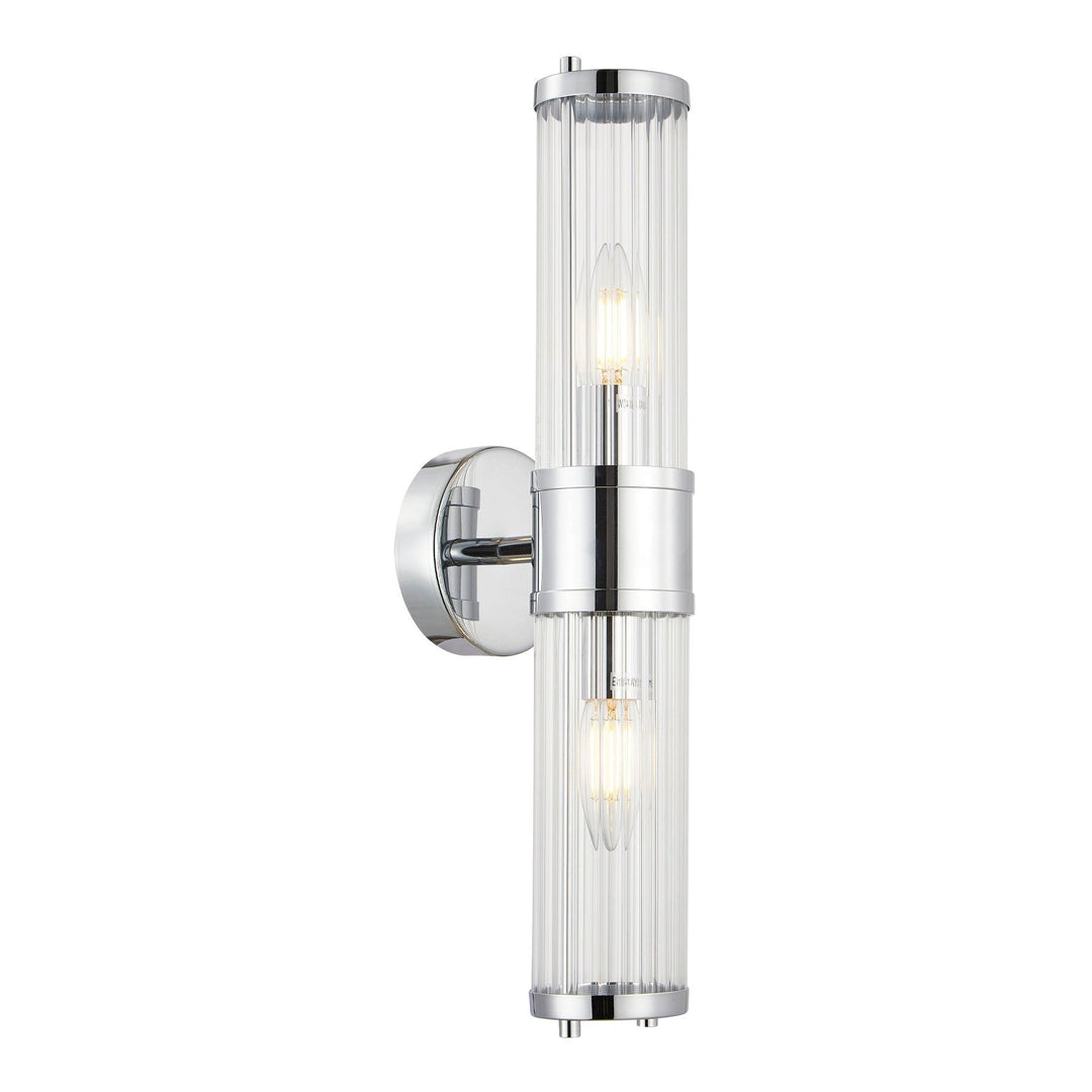 Tiempo Glass & Iron Wall Light, Chrome