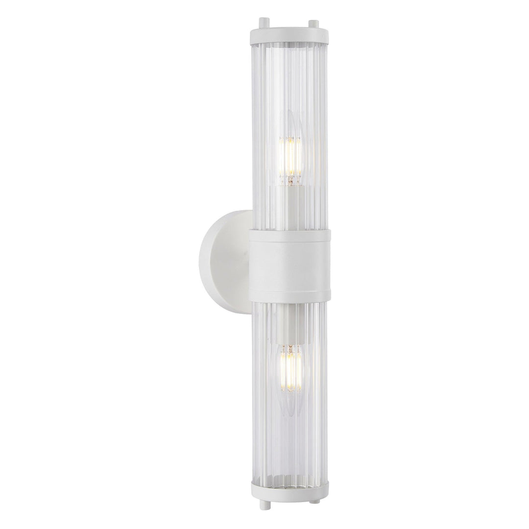 Tiempo Glass & Iron Wall Light, White
