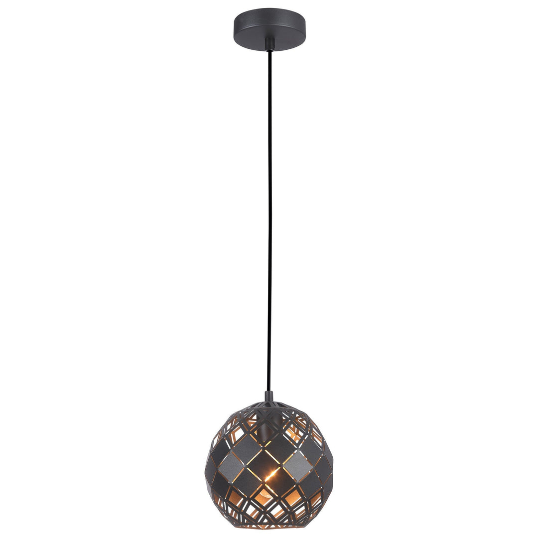 Tuile Tiled Iron Pendant Light, Small, Black