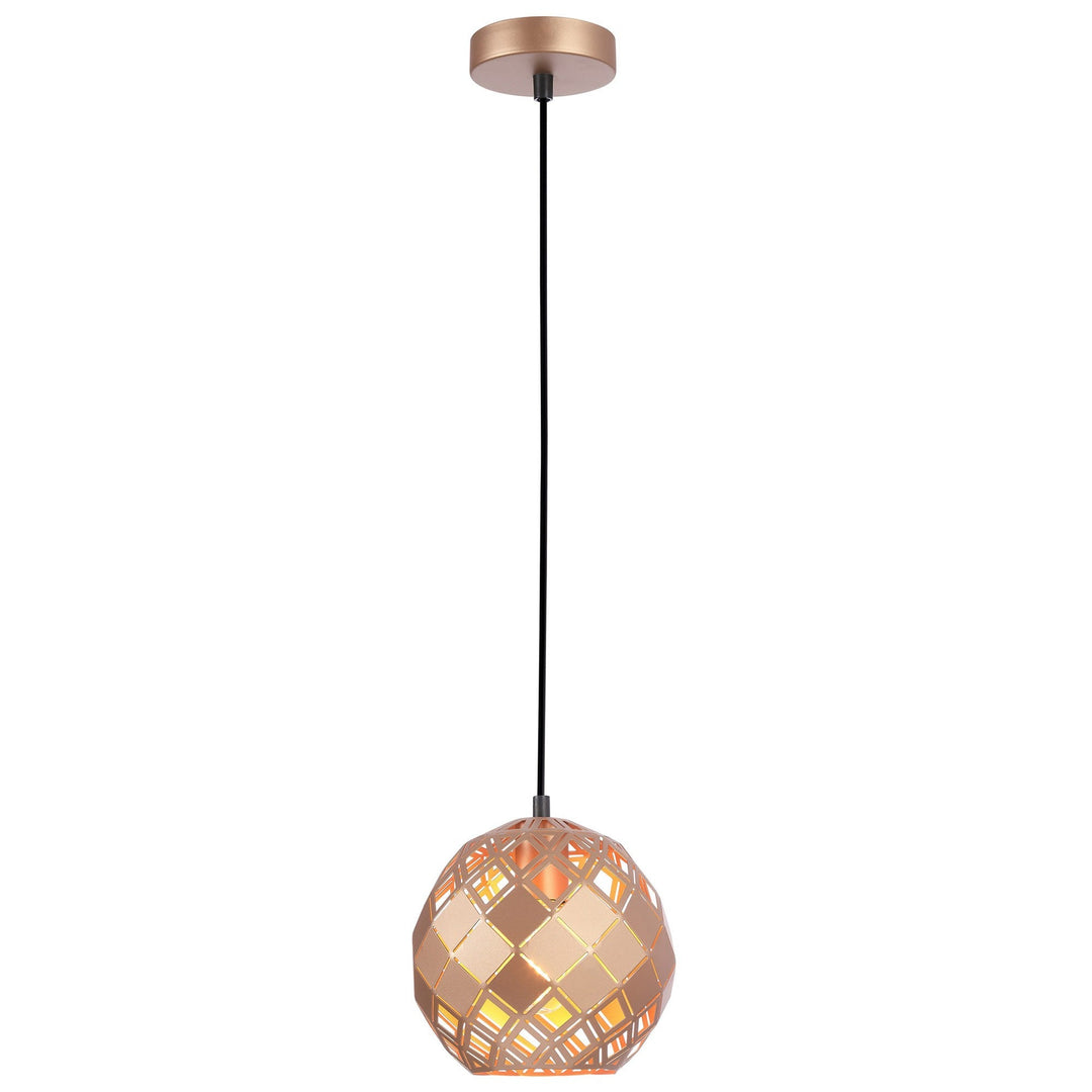 Tuile Tiled Iron Pendant Light, Small, Champagne Gold