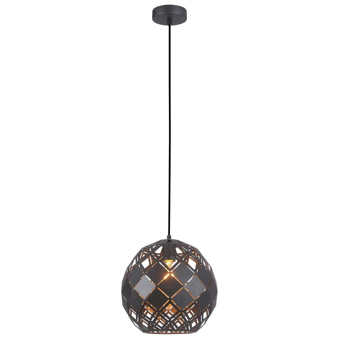 Tuile Tiled Iron Pendant Light, Large, Black