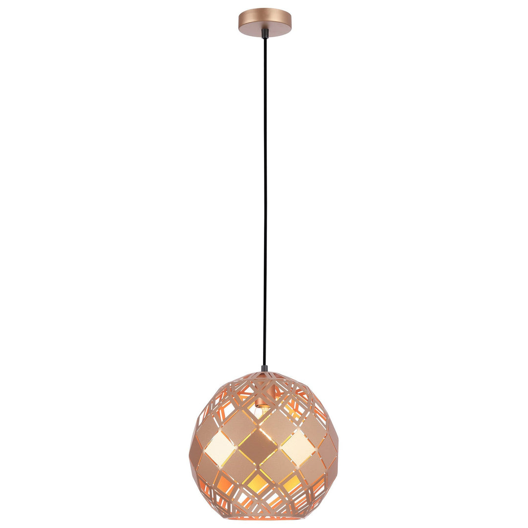 Tuile Tiled Iron Pendant Light, Large, Champagne Gold