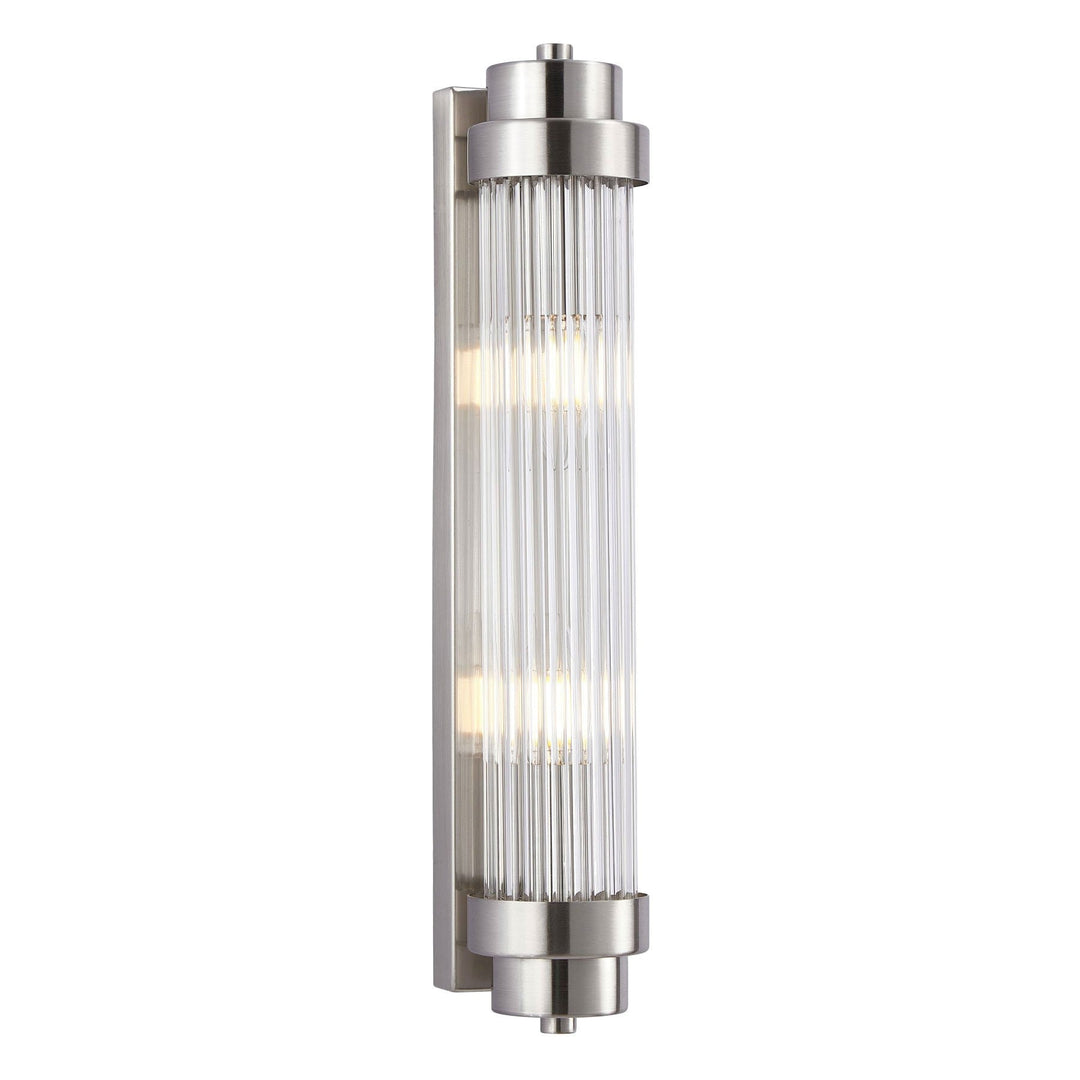 Varillas Glass & Iron Wall Light, Satin Chrome