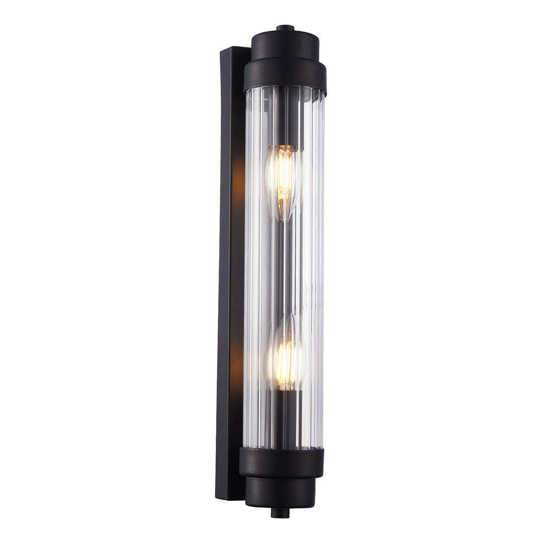 Varillas Glass & Iron Wall Light, Black