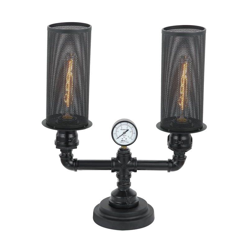 Veneto Iron 2 Light Table Lamp, Black