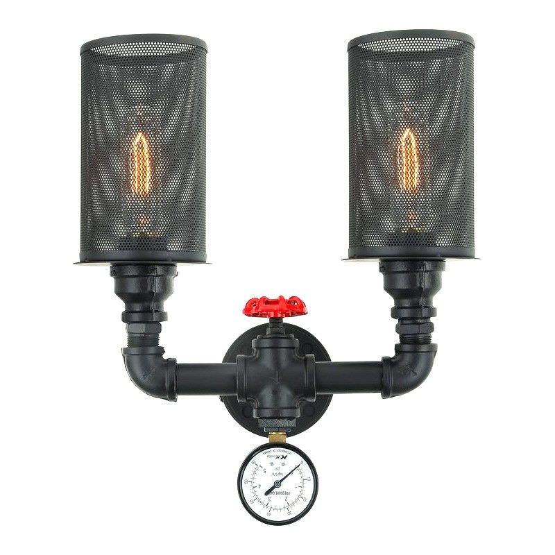 Veneto Iron 2 Light Wall Sconce, Black