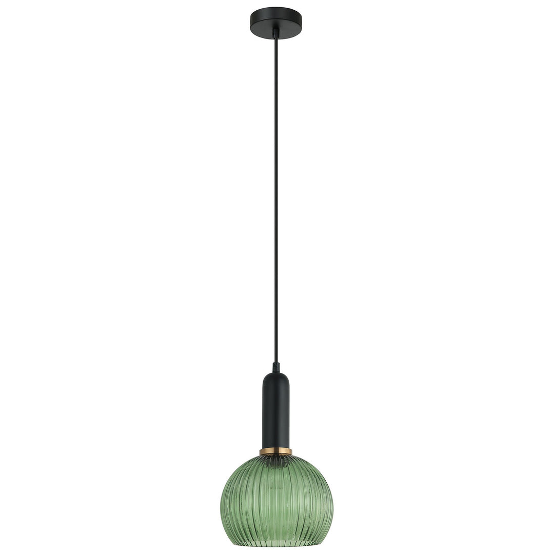 Vintaj Ribbed Glass Pendant Light, Wine, Green