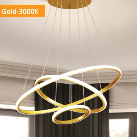Vencha Crown 3 Ring 3000K Pendant Light | Gold - Dubbo Lighting Centre