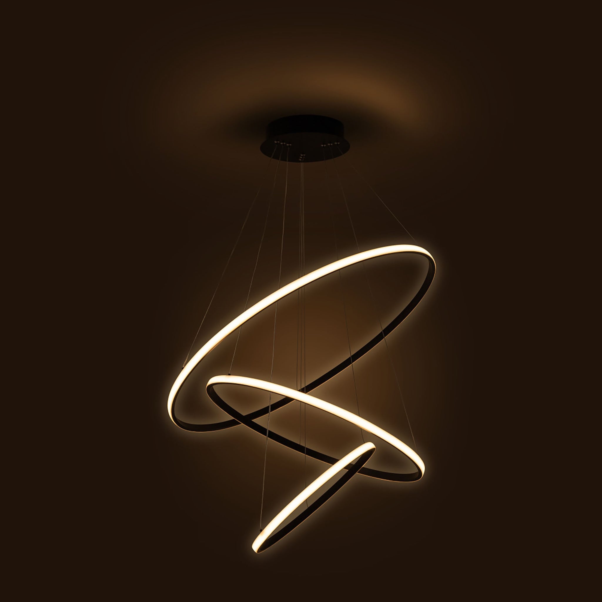 Vencha Crown 3 Ring Pendant Light | Black - Dubbo Lighting Centre