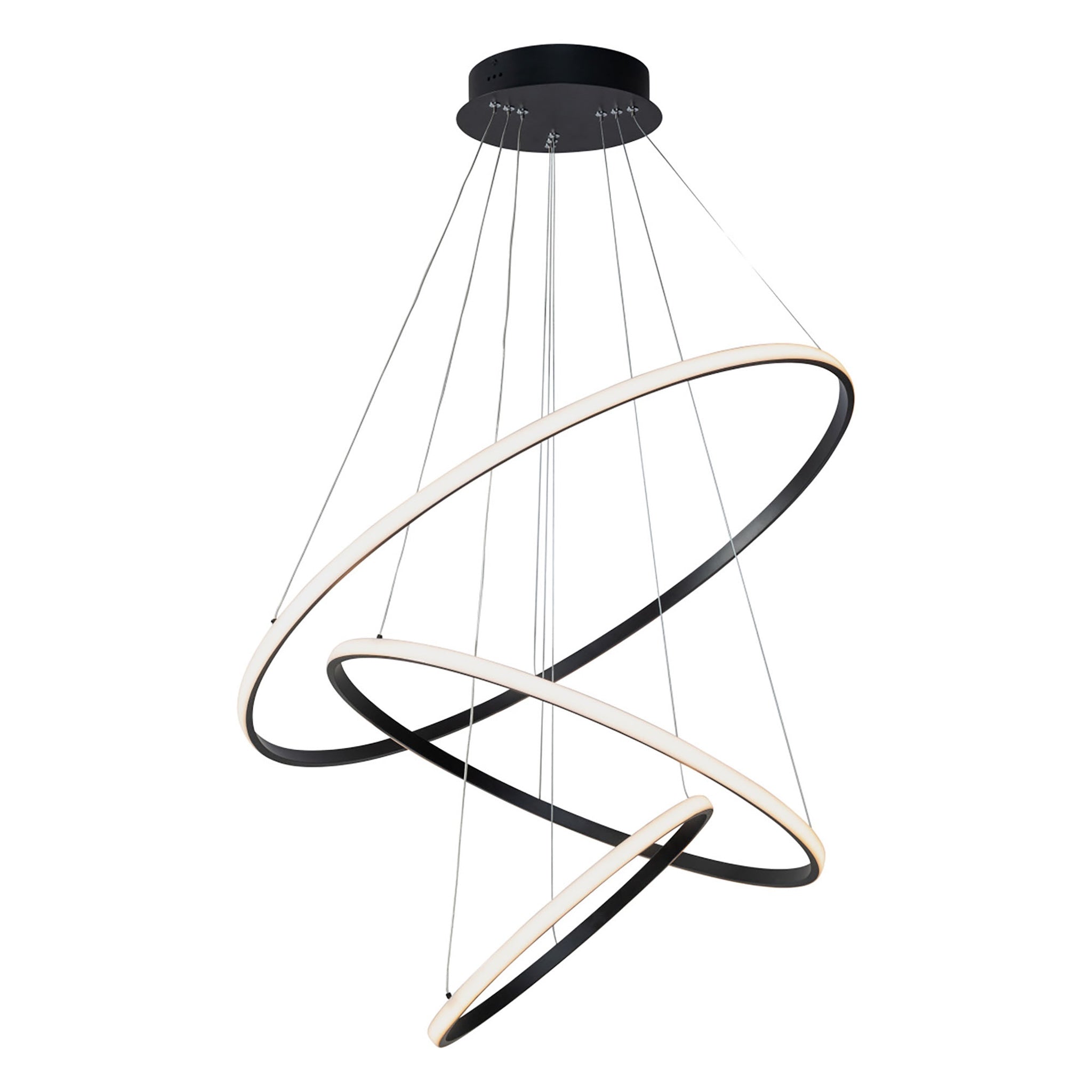 Vencha Crown 3 Ring Pendant Light | Black - Dubbo Lighting Centre