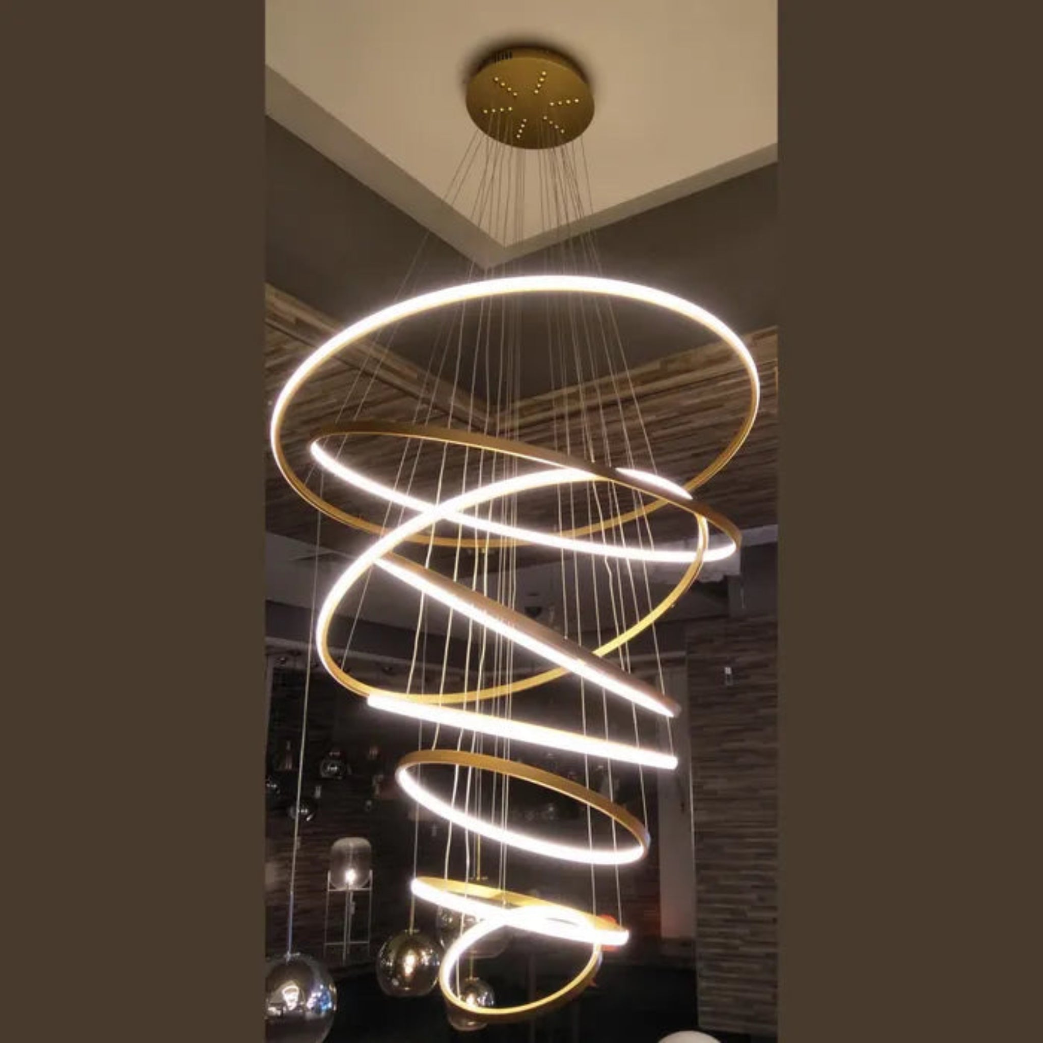 Vencha Crown 8 Ring 3000K Pendant Light | Gold - Dubbo Lighting Centre