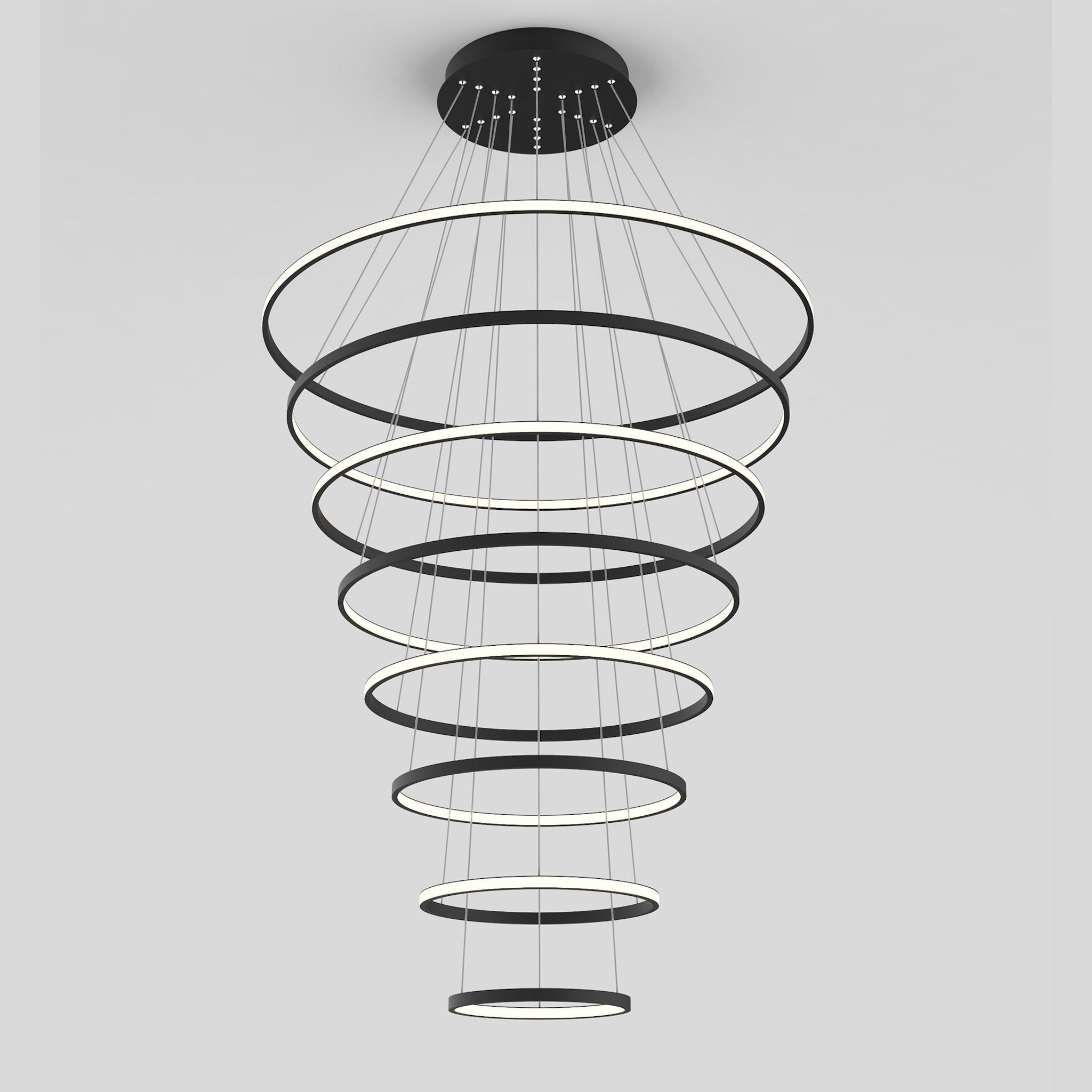 Vencha Crown 8 Ring Pendant Light | Black - Dubbo Lighting Centre