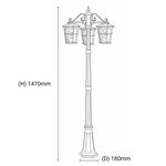 Vencha Eden Exterior Triple Head Post Light - Dubbo Lighting Centre