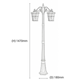 Vencha Eden Exterior Twin Head Post Light - Dubbo Lighting Centre