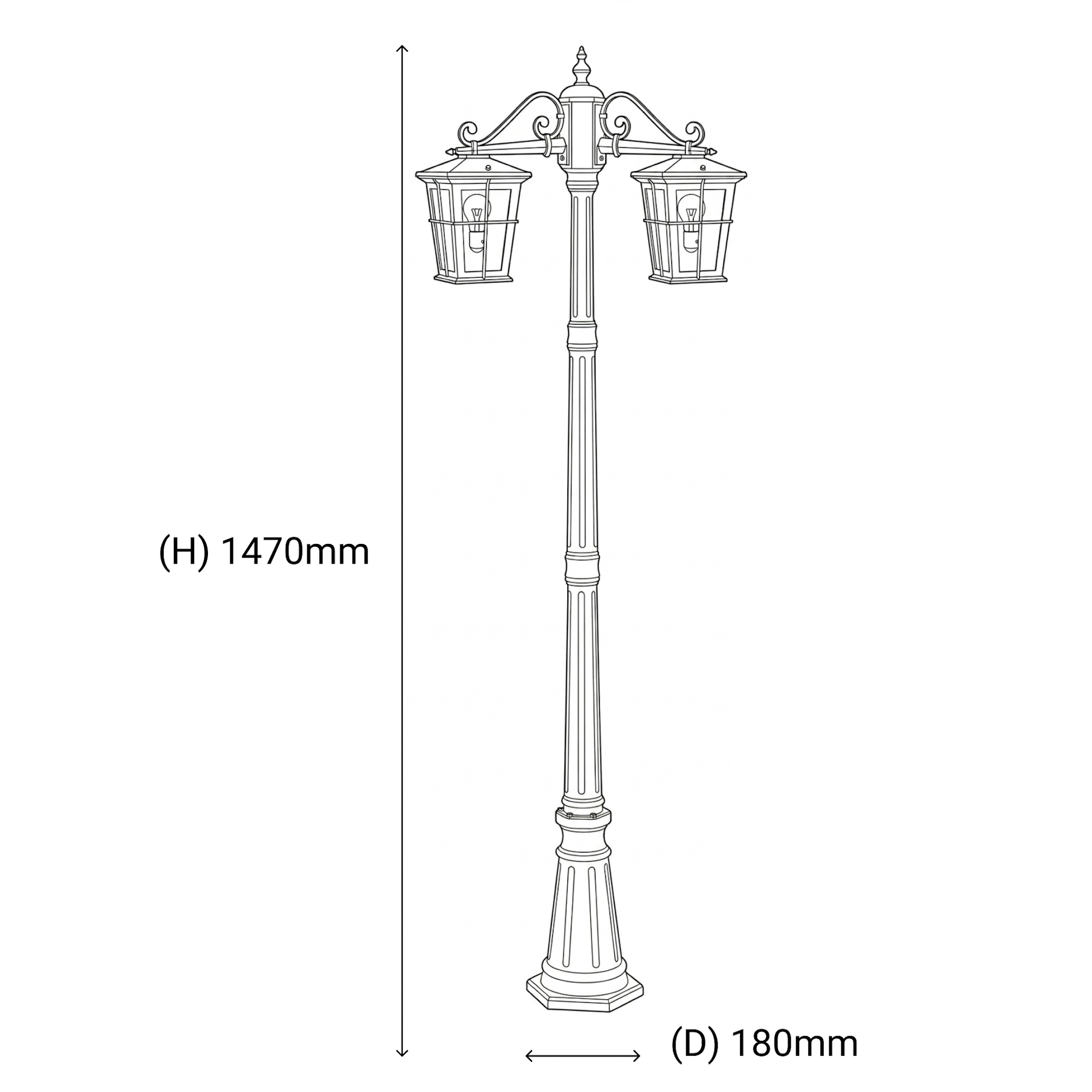 Vencha Eden Exterior Twin Head Post Light - Dubbo Lighting Centre