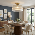 Vencha Medici Round Ribbed Glass CTC Light | Gold - Dubbo Lighting Centre