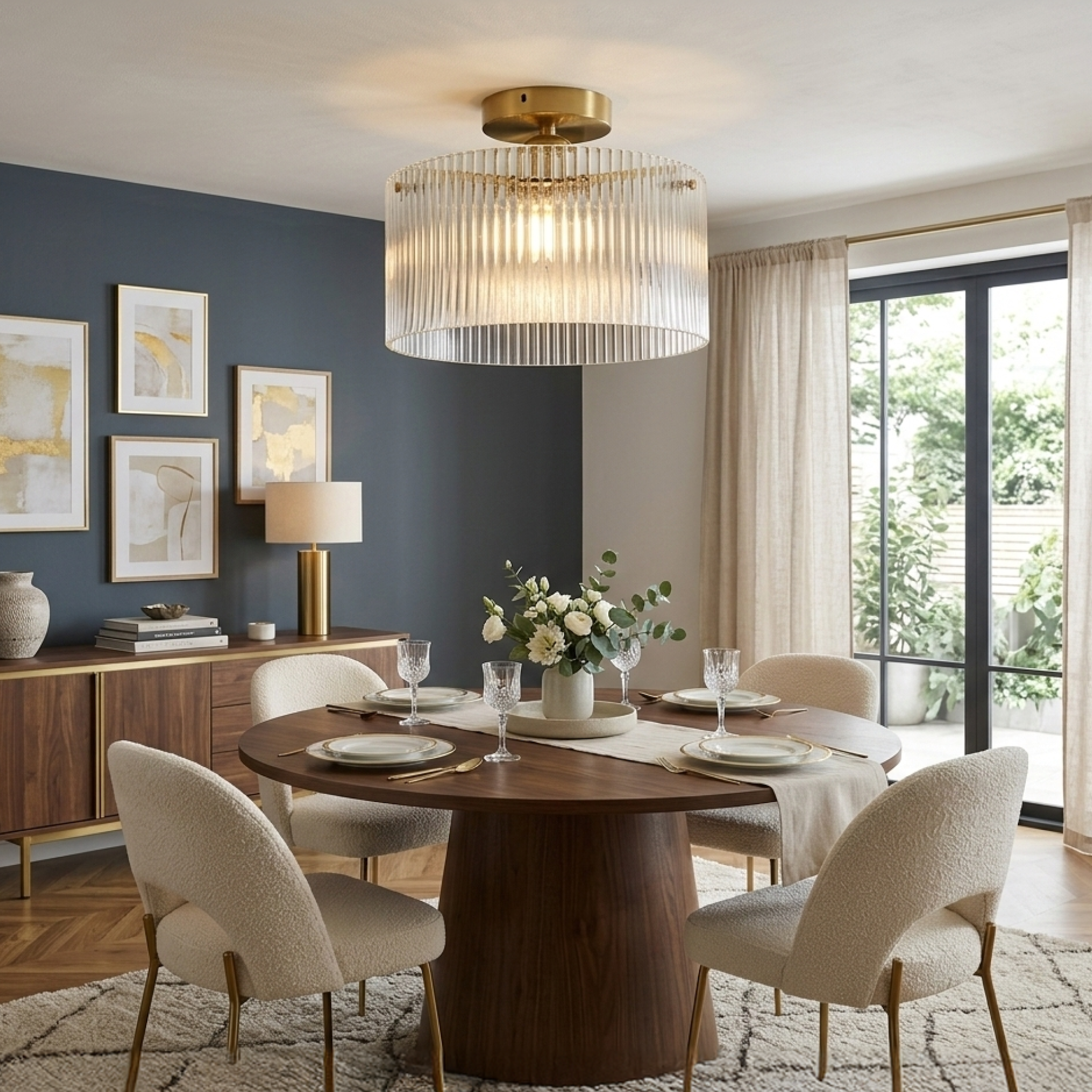 Vencha Medici Round Ribbed Glass CTC Light | Gold - Dubbo Lighting Centre