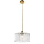 Vencha Medici Round Ribbed Glass Pendant Light | Gold - Dubbo Lighting Centre