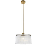 Vencha Medici Round Ribbed Glass Pendant Light | Gold - Dubbo Lighting Centre
