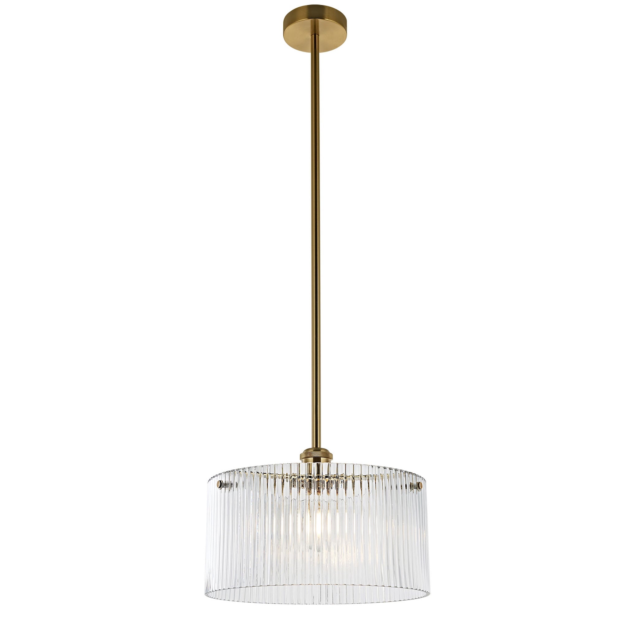 Vencha Medici Round Ribbed Glass Pendant Light | Gold - Dubbo Lighting Centre