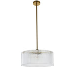 Vencha Medici Round Ribbed Glass Pendant Light | Gold - Dubbo Lighting Centre
