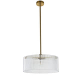 Vencha Medici Round Ribbed Glass Pendant Light | Gold - Dubbo Lighting Centre