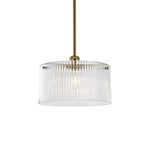 Vencha Medici Round Ribbed Glass Pendant Light | Gold - Dubbo Lighting Centre