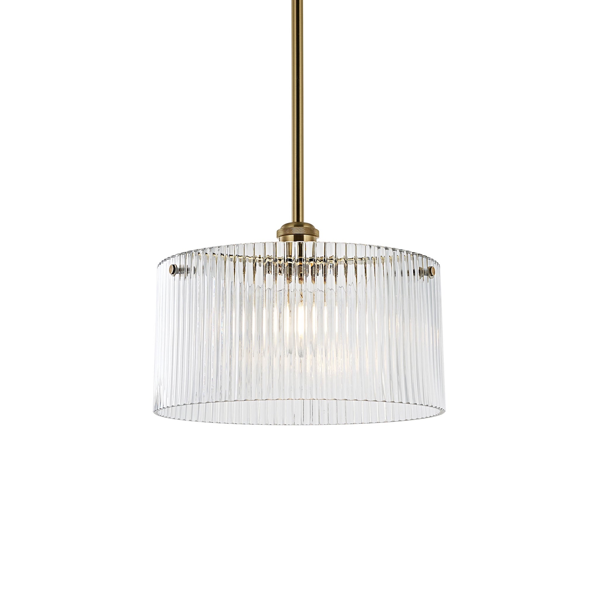 Vencha Medici Round Ribbed Glass Pendant Light | Gold - Dubbo Lighting Centre