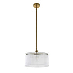 Vencha Medici Round Ribbed Glass Pendant Light | Gold - Dubbo Lighting Centre